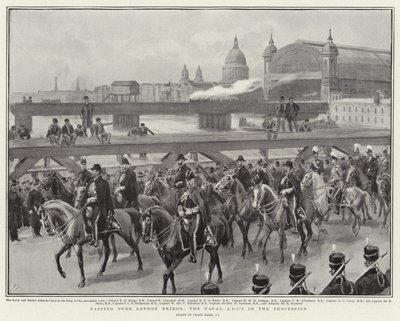 ロンドンブリッジを通過する、海軍ADCが行列に 作： Frank Dadd